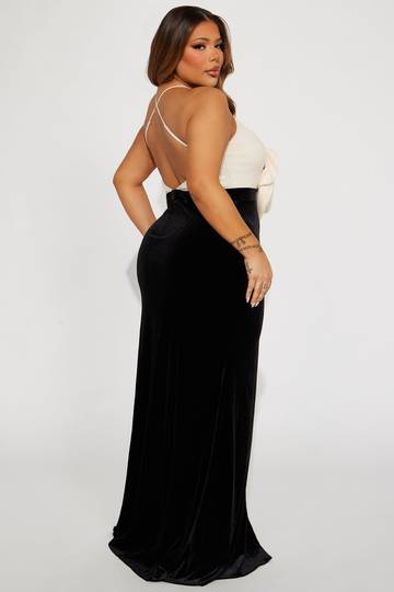 Gabriella Velvet Gown - Black/combo Dresses Luxurious Weddings