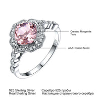 Valentine's Day Luxury Morganite Sterling Silver Ring Ring Luxurious Weddings