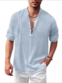 Men's Full Size Half Button Long Sleeve Shirt Plus Size shirts Luxurious Weddings