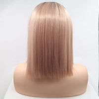13*3" Lace Front Wigs Synthetic Mid-length Straight 12" 130% Density Lace front wig Luxurious Weddings
