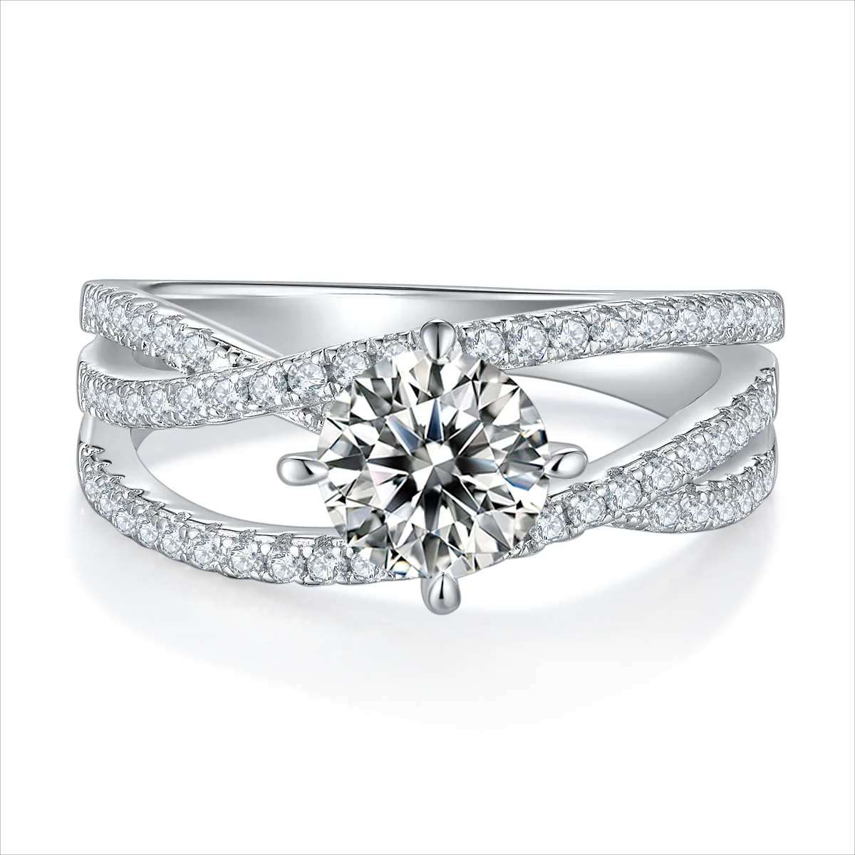 1 Carat Moissanite 925 Sterling Silver Ring Luxurious Weddings