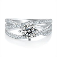 1 Carat Moissanite 925 Sterling Silver Ring Luxurious Weddings