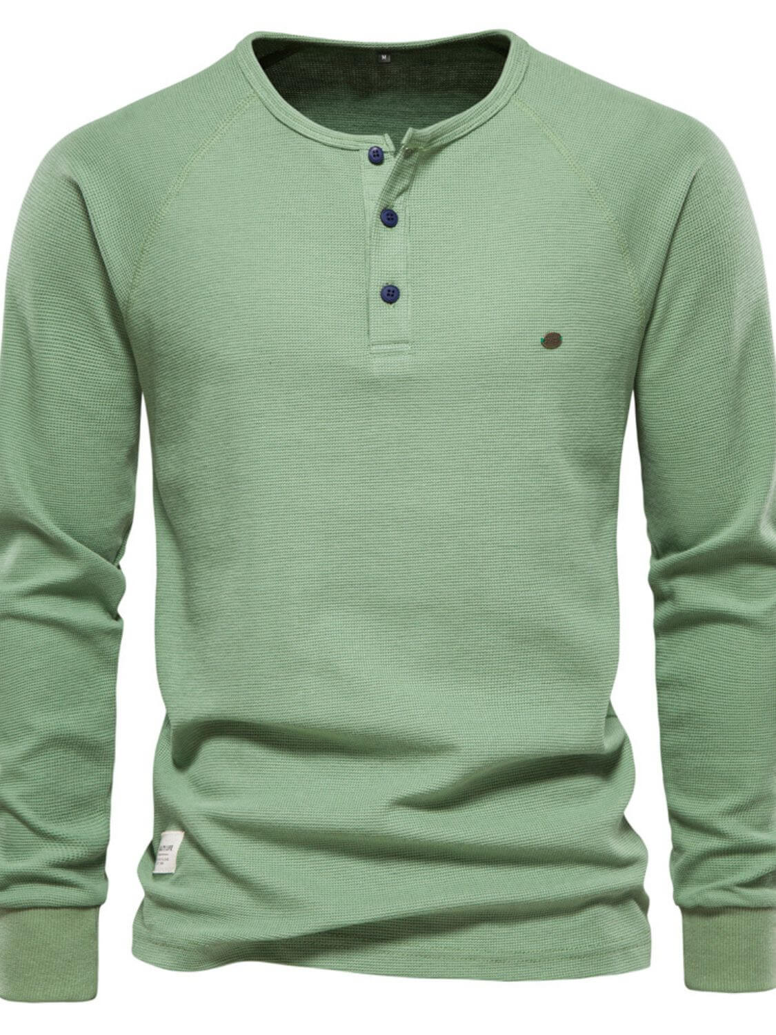 Men's Waffle-Knit Long Sleeve T-Shirt Men's Tshirts Luxurious Weddings
