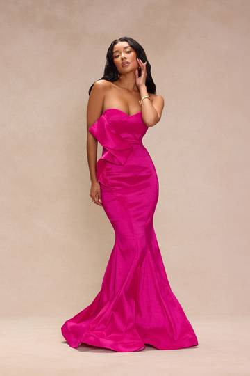 Origami Taffeta Gown - Fuchsia Dresses Luxurious Weddings
