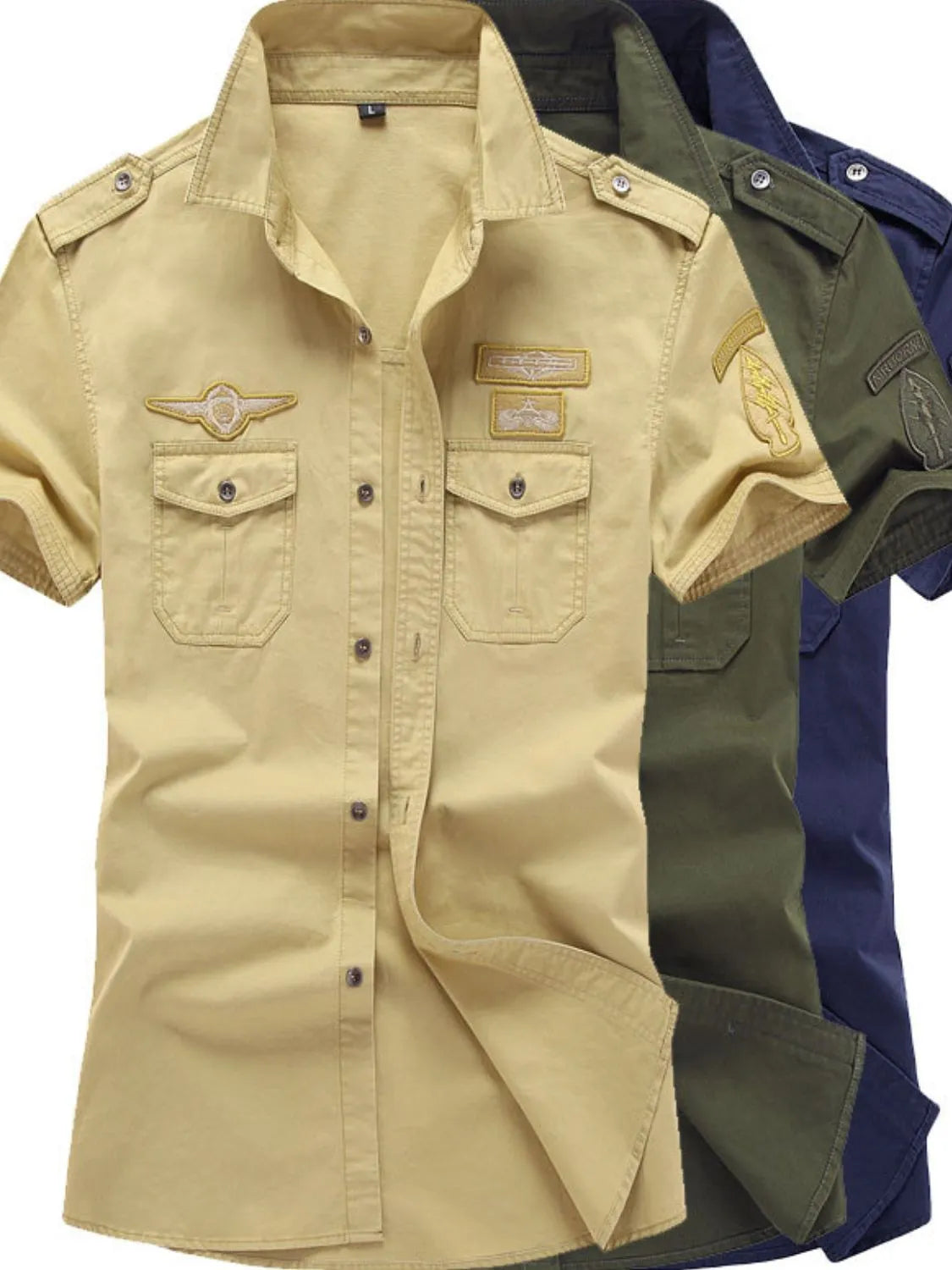 Men's Plus Size Embroidered Collared Neck Short Sleeve Shirt Shirts & polos Luxurious Weddings