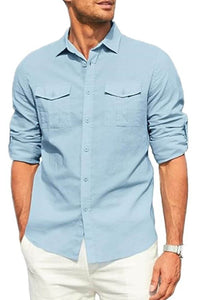 Men's Plus Size Button Down Collared Neck Long Sleeve Shirt shirts Luxurious Weddings