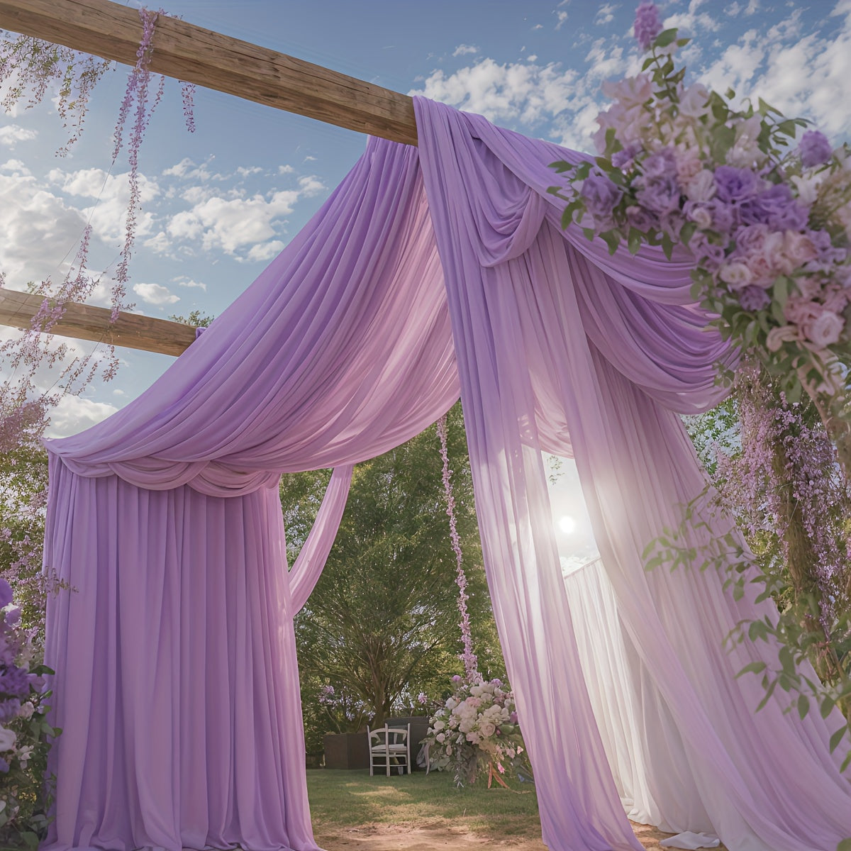 Silk Drappings 26ft Chiffon Wedding Arch Drapes Silks Luxurious Weddings