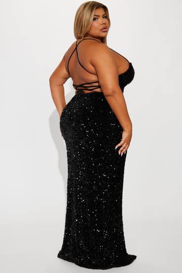 Tokyo Nights Sequin Gown - Black Dresses Luxurious Weddings