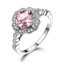 Valentine's Day Luxury Morganite Sterling Silver Ring Ring Luxurious Weddings