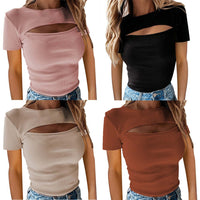 Short Sleeved ribbed top T-shirt Women's Tshirt Luxurious Weddings