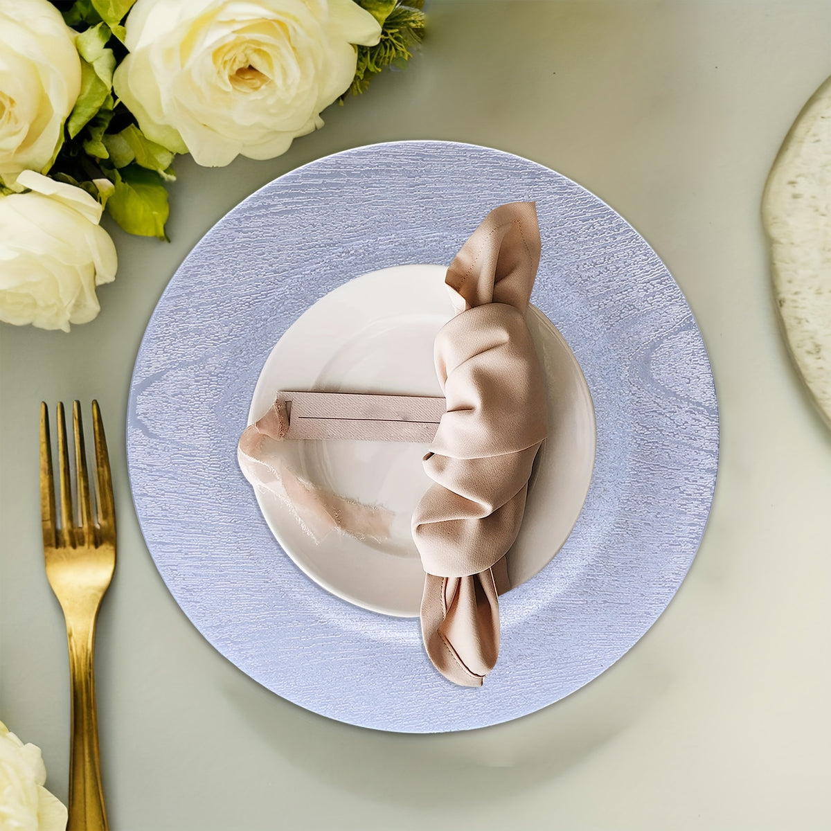 40pcs Elegant Round Plastic Charger Plates Tableware Luxurious Weddings