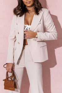 Full Size Lapel Collar Long Sleeve Blazer and Pants Set Plus Size suit sets women Luxurious Weddings