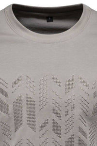 Men's Round Neck Geometric Embroidered T-Shirt Men's Tshirts Luxurious Weddings