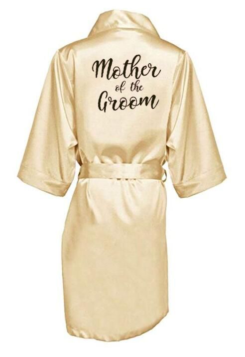 New Bride Bridesmaid Robe With White Black Letters Mother Bridal Robes Luxurious Weddings
