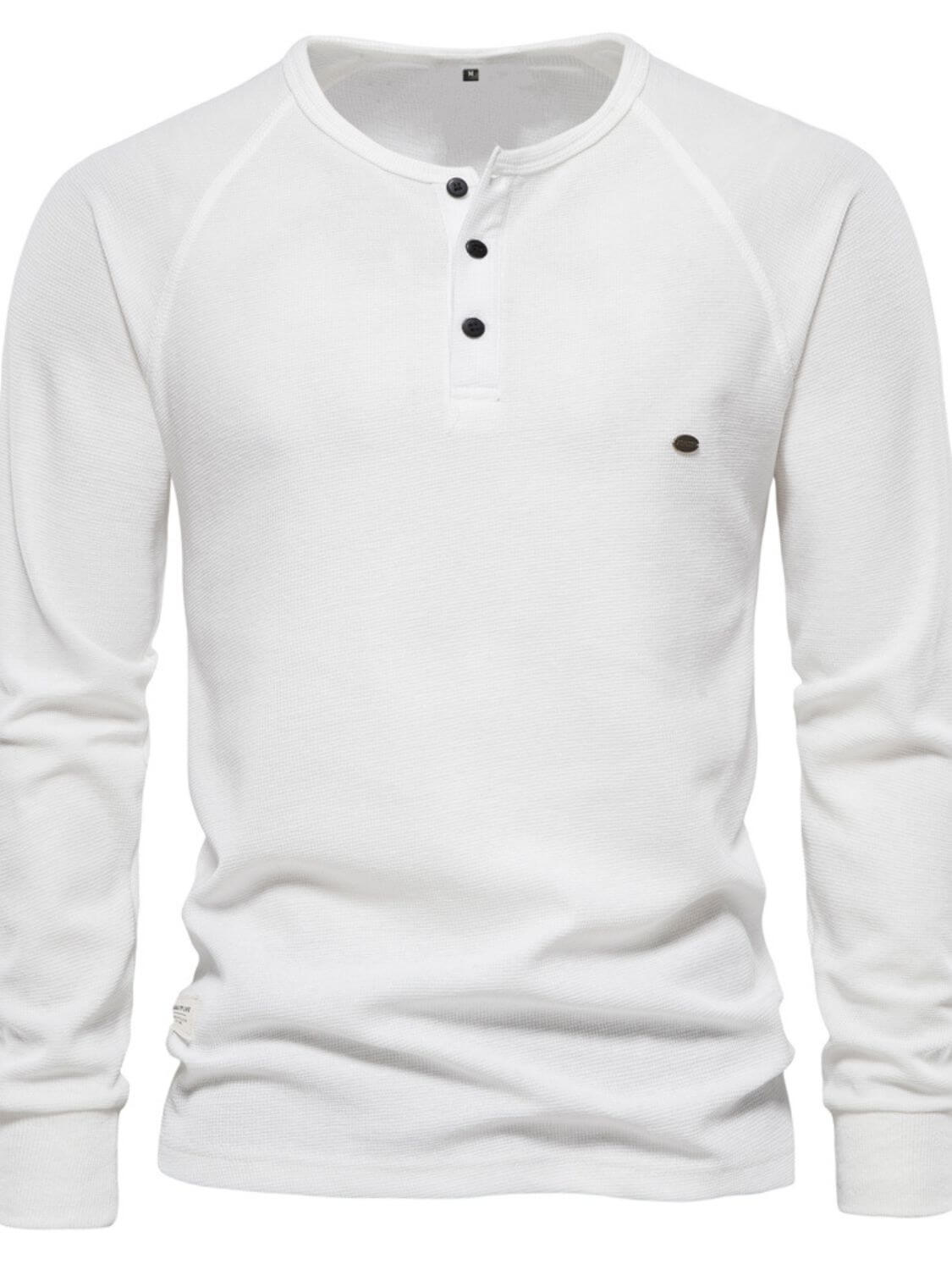 Men's Waffle-Knit Long Sleeve T-Shirt Men's Tshirts Luxurious Weddings
