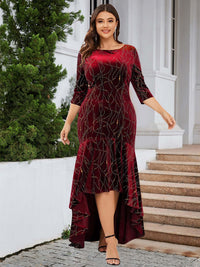 Plus Size Ruffle Hem High-Low Dress plus size dresses Luxurious Weddings