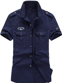 Men's Plus Size Collared Neck Short Sleeve Shirt Luxurious Weddings