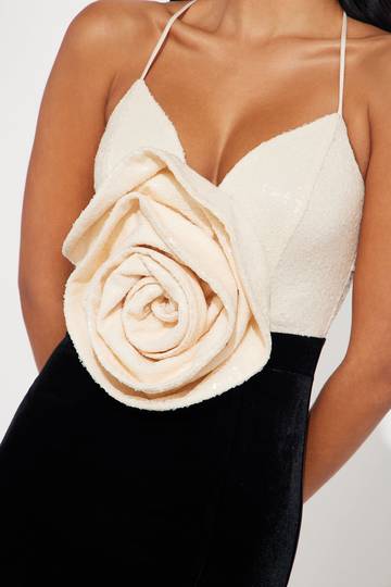 Gabriella Velvet Gown - Black/combo Dresses Luxurious Weddings