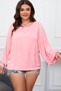 Plus Size Lantern Sleeve Dropped Shoulder Blouse Plus size blouse Luxurious Weddings