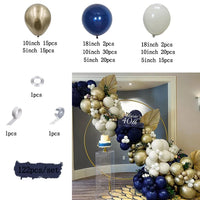 122pcs Dark Blue Gold Balloon Arch Garland Set Balloon Garlands Luxurious Weddings