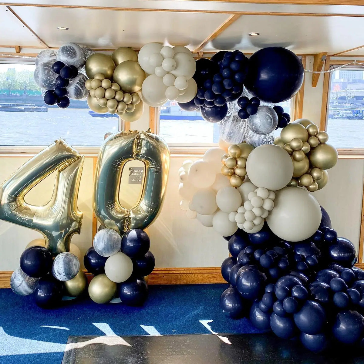 122pcs Dark Blue Gold Balloon Arch Garland Set Balloon Garlands Luxurious Weddings