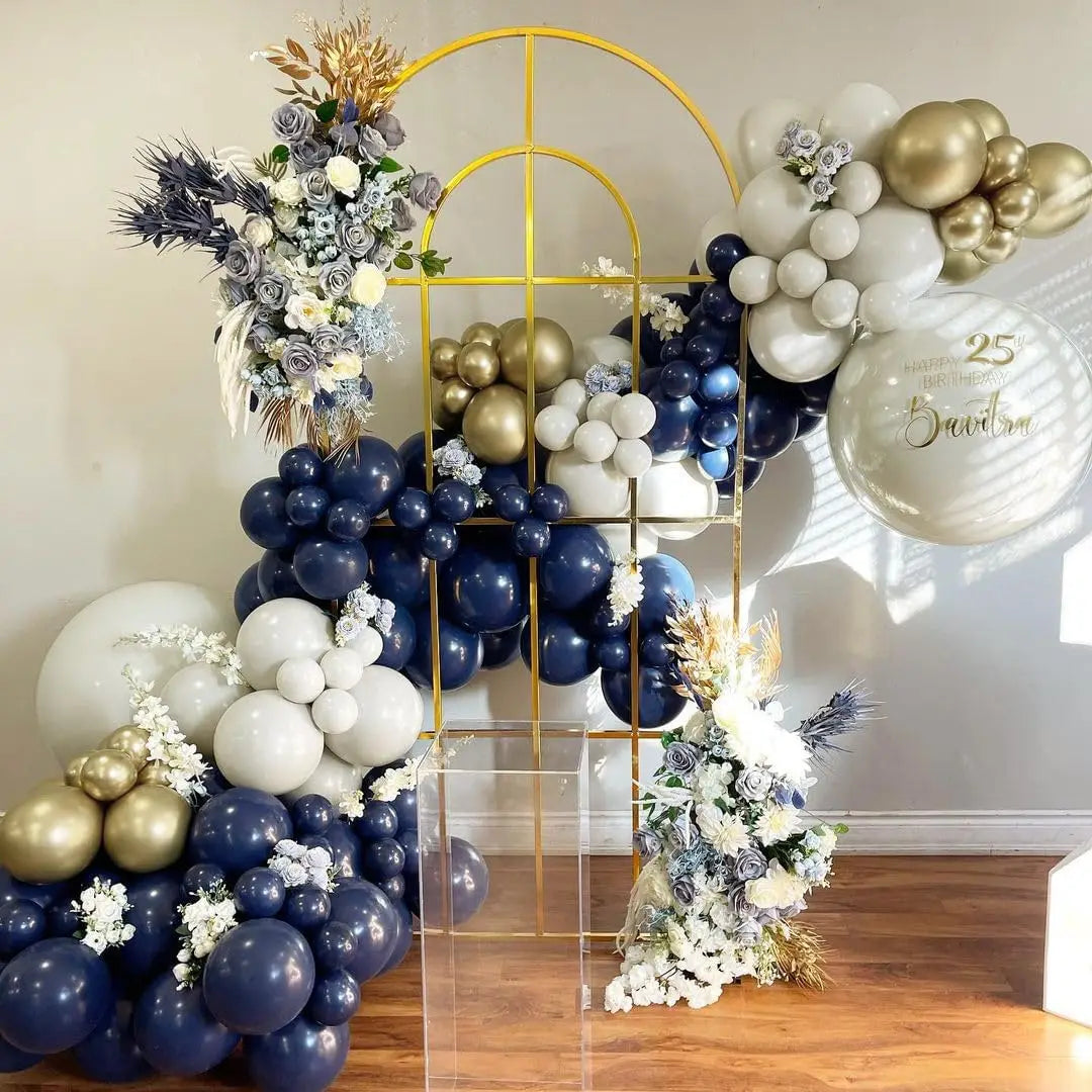 122pcs Dark Blue Gold Balloon Arch Garland Set Balloon Garlands Luxurious Weddings