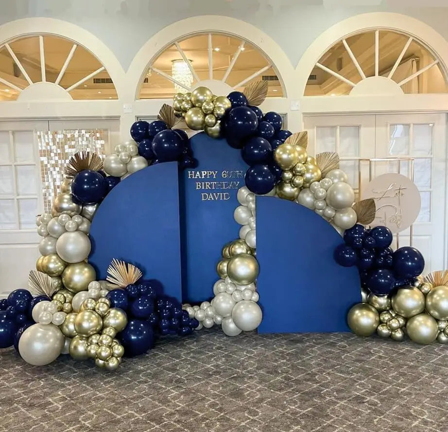 122pcs Dark Blue Gold Balloon Arch Garland Set Balloon Garlands Luxurious Weddings