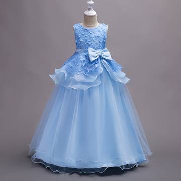 Girls flower long princess dress kids dress Luxurious Weddings