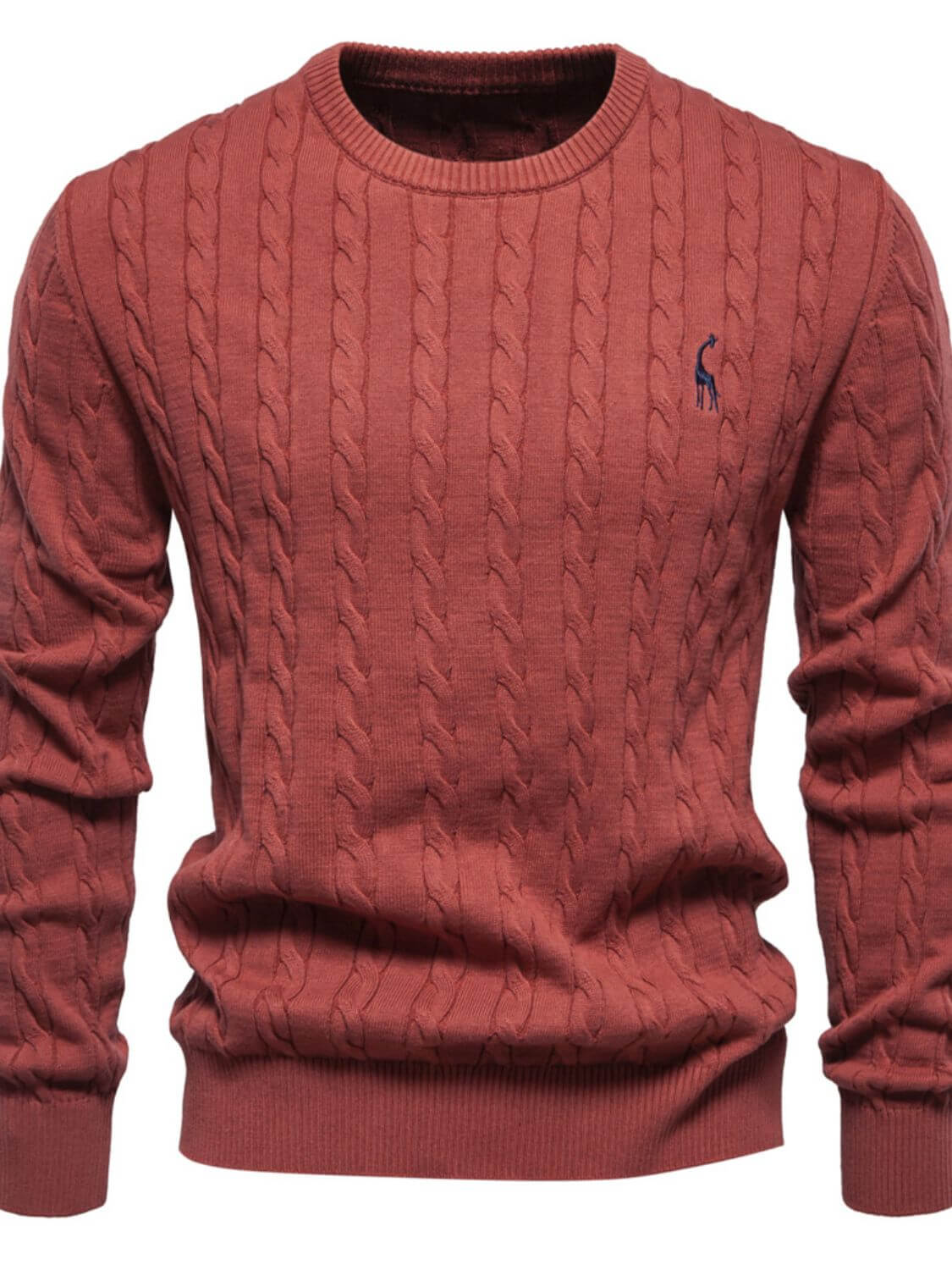 Men's Cable-Knit Round Neck Long Sleeve Sweater Sweatshirts Luxurious Weddings