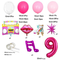 126Pcs Hot Pink Balloons Garland Arch Balloon Garlands Luxurious Weddings