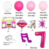 126Pcs Hot Pink Balloons Garland Arch Balloon Garlands Luxurious Weddings