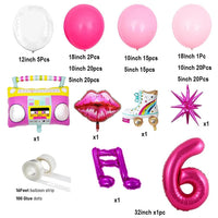 126Pcs Hot Pink Balloons Garland Arch Balloon Garlands Luxurious Weddings