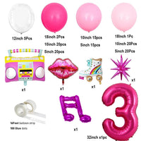 126Pcs Hot Pink Balloons Garland Arch Balloon Garlands Luxurious Weddings