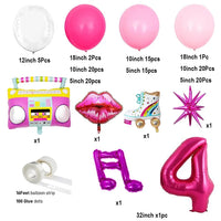 126Pcs Hot Pink Balloons Garland Arch Balloon Garlands Luxurious Weddings