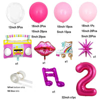 126Pcs Hot Pink Balloons Garland Arch Balloon Garlands Luxurious Weddings