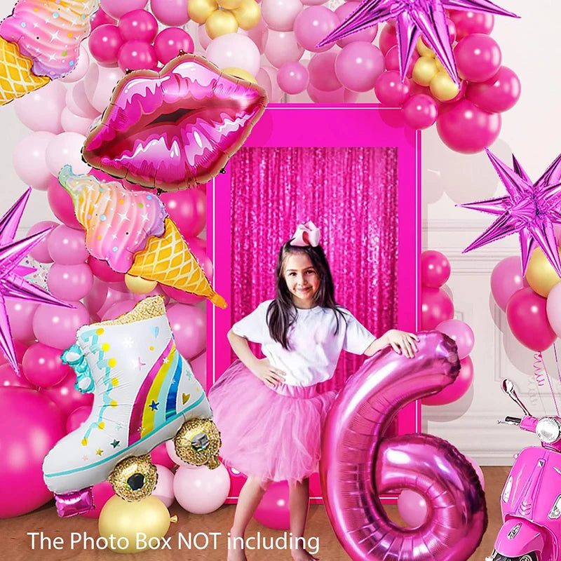 126Pcs Hot Pink Balloons Garland Arch Balloon Garlands Luxurious Weddings