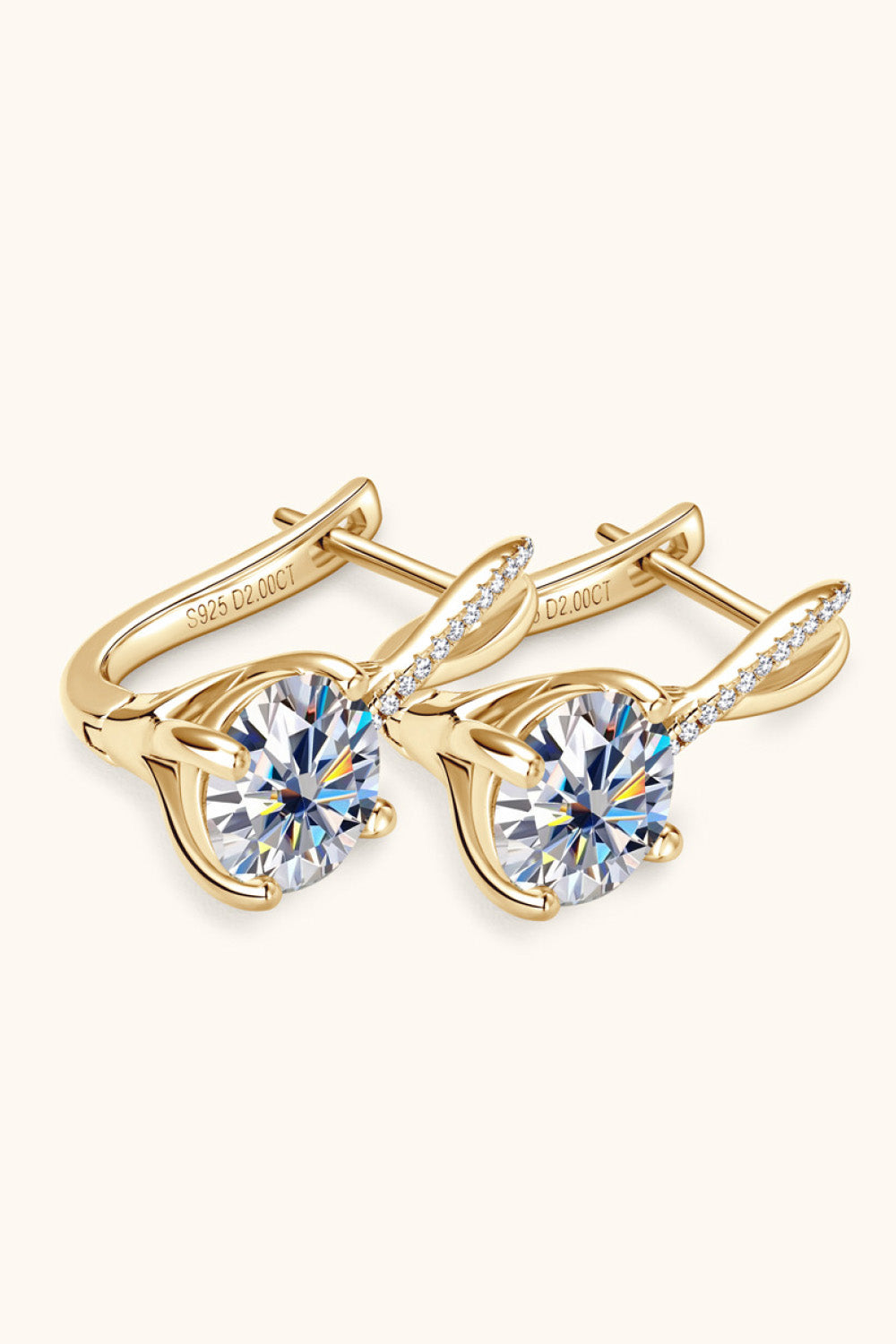 4 Carat Moissanite 925 Sterling Silver Earrings Luxurious Weddings