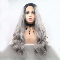13*3" Lace Front Wigs Synthetic Long Wavy 24" 130% Density Lace front Luxurious Weddings