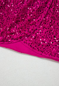 Sequin Surplice Long Sleeve Mini Dress Mini Dress Luxurious Weddings