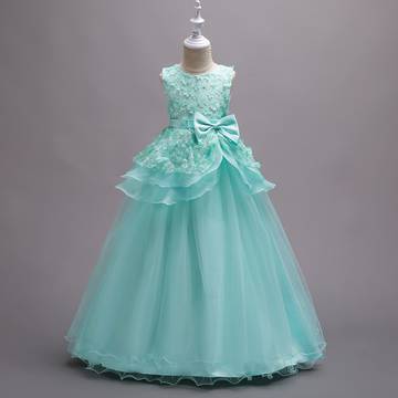 Girls flower long princess dress kids dress Luxurious Weddings