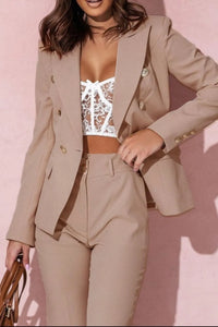 Full Size Lapel Collar Long Sleeve Blazer and Pants Set Plus Size suit sets women Luxurious Weddings