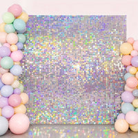 24pcs Silver Sequin Backdrop Panels for Events Backdrop Luxurious Weddings