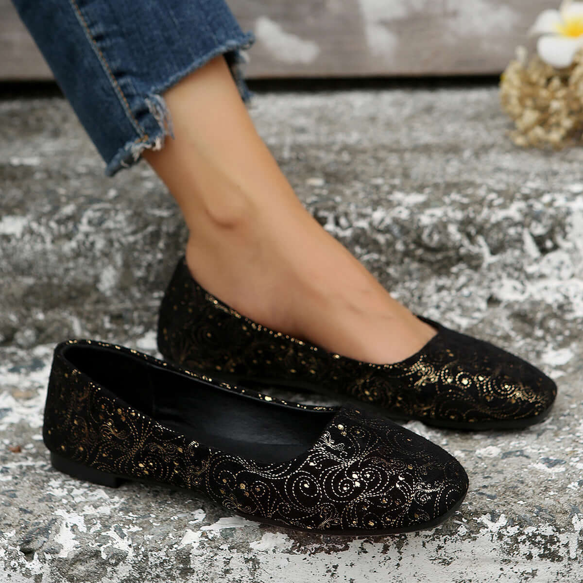 Square Toe Flat Slip-Ons flats Luxurious Weddings