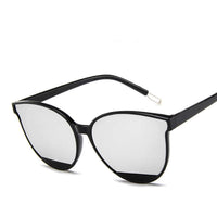 Ladies round frame sunglasses with black PC frames and clear lenses, perfect for formal wear & accessories in NZ.