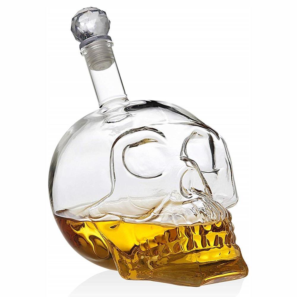 Skull Glass Whisky Vodka Wine Crystal Bottle Spirits Decanter Set Luxurious Weddings