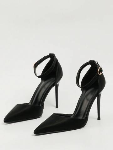 Stiletto Heeled Pumps, Point Toe Ankle Strap Pumps Women Pumps Luxurious Weddings