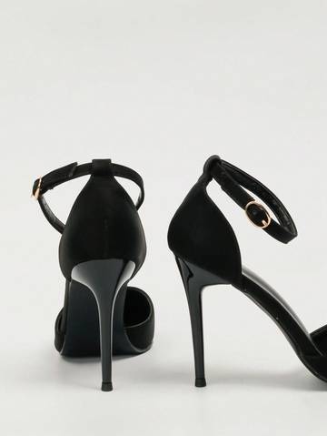 Stiletto Heeled Pumps, Point Toe Ankle Strap Pumps Women Pumps Luxurious Weddings