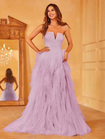 Off Shoulder Ruffle Trim Mesh Overlay Wedding Dress Wedding Dresses Luxurious Weddings