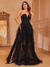 Off Shoulder Ruffle Trim Mesh Overlay Wedding Dress Wedding Dresses Luxurious Weddings