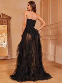 Off Shoulder Ruffle Trim Mesh Overlay Wedding Dress Wedding Dresses Luxurious Weddings